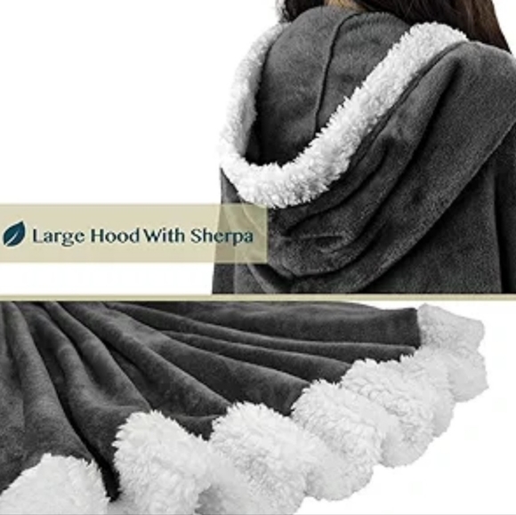 Angel wrap poncho wearable blanket with hood - Picture 3 of 3